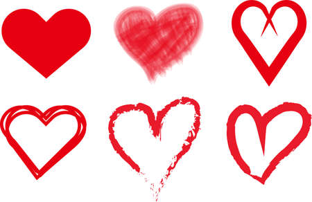 Heart icon set. Vectors of various shapes.のイラスト素材