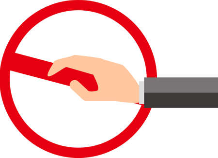 Prohibition marks and men. Vector.のイラスト素材