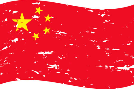 Chinese flag hazyのイラスト素材