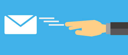 A man sending an email.のイラスト素材