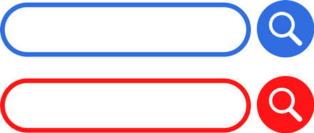 Vector icon for blue and red search. Search box and search bar.のイラスト素材