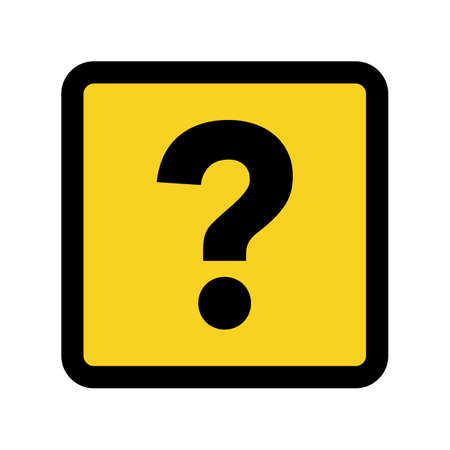 A square question mark box. Flat yellow simple vector.のイラスト素材