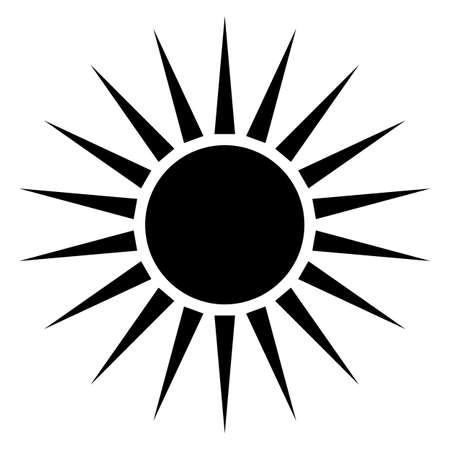 Silhouette icon in the sun. Flat vector.のイラスト素材