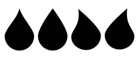Silhouette icon of water droplets. Black vector.のイラスト素材