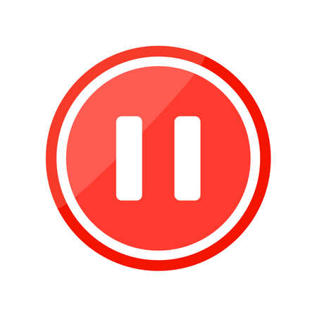 Shiny pause button. Simple web player icon.のイラスト素材
