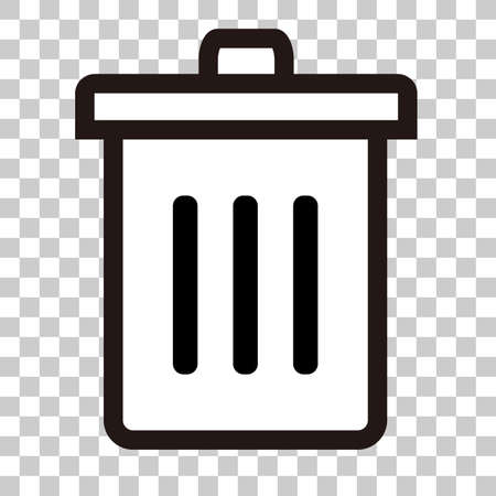 Simple trash can icon. Background transparent vector.のイラスト素材