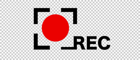REC. Fashionable design recording icon. vector.のイラスト素材