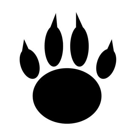 An icon of a paw with a claw. Silhouette vector.のイラスト素材