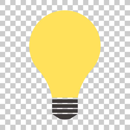 An icon of a light bulb with a transparent background. Vector that can represent inspiration or hint.のイラスト素材