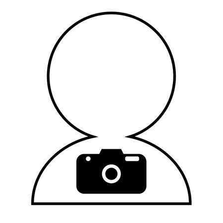 Icon of a person holding a camera. Vector of a person about shooting.のイラスト素材