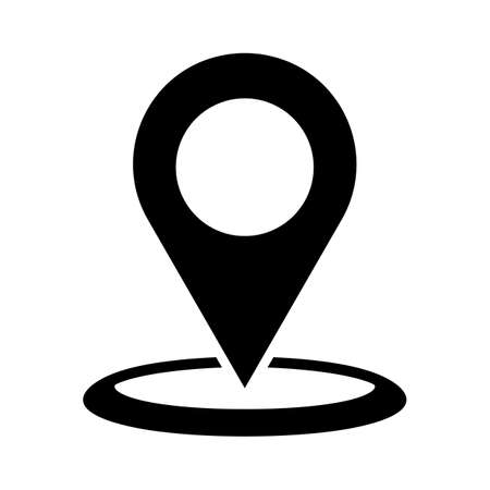 Map pin icon of a map standing on a round circle. Vector.のイラスト素材