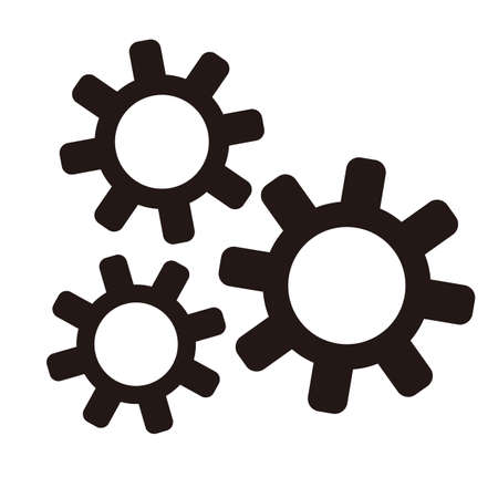 Three gear icons. A vector icon that can represent a mechanism or business model.のイラスト素材