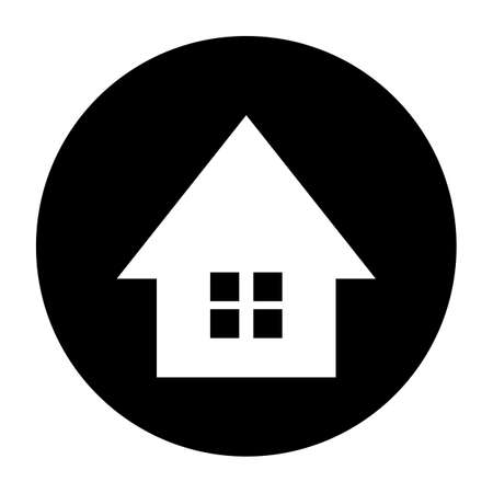 A house with a window. A round icon. Vectors.のイラスト素材