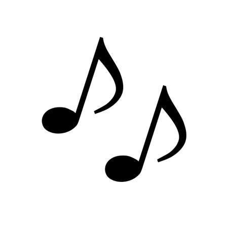 Two black music note icons. Vector.のイラスト素材
