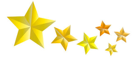 A group of illustrations of stars with a glossy finish.のイラスト素材