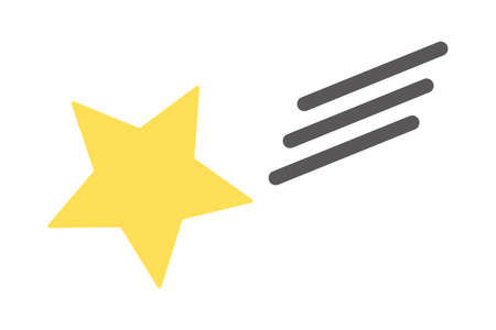 Vector of a yellow shooting star. Flat design star icon.のイラスト素材