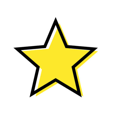 Stylish yellow star icon. Vector.のイラスト素材