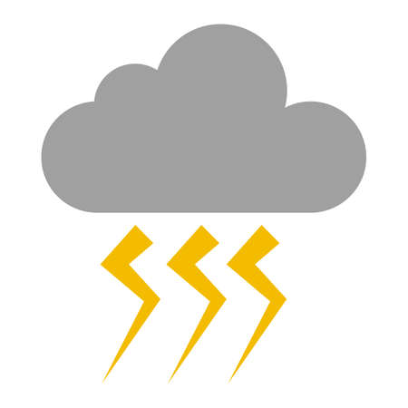 Clouds and lightning icons. Vector of lightning strike.