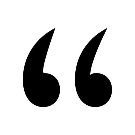 Simple silhouette icon for quotation marks. Vector.のイラスト素材
