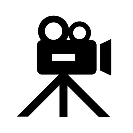 Movie camera icon. Cinema camera. Shooting camera.  vector image for graphic and web design.のイラスト素材