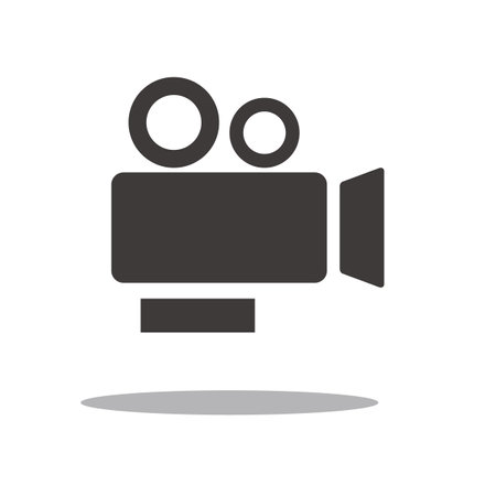 Movie camera icon.
Cinema camera icon. A camera with a shadow. Vector.のイラスト素材