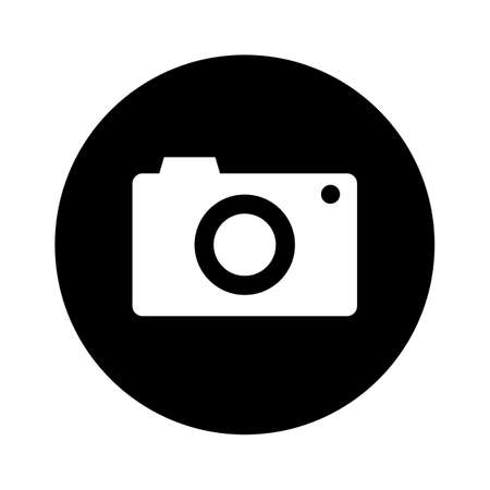 Camera icon with black circle. Vector.のイラスト素材