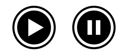 A set of icons for the play and pause buttons.のイラスト素材