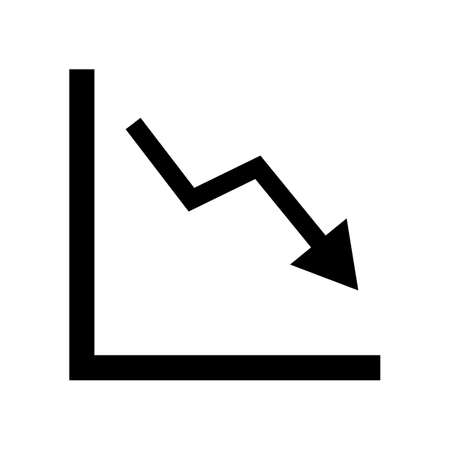 Falling arrow. Chart icon. Vector.のイラスト素材