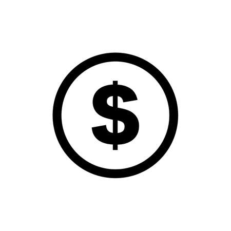 Simple dollar coin icon. Vector.のイラスト素材