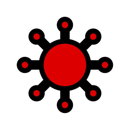 Red virus icon. Vector illustration.のイラスト素材