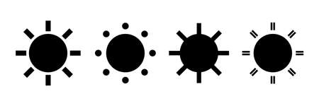 Set of sun silhouette icons. Vector.のイラスト素材