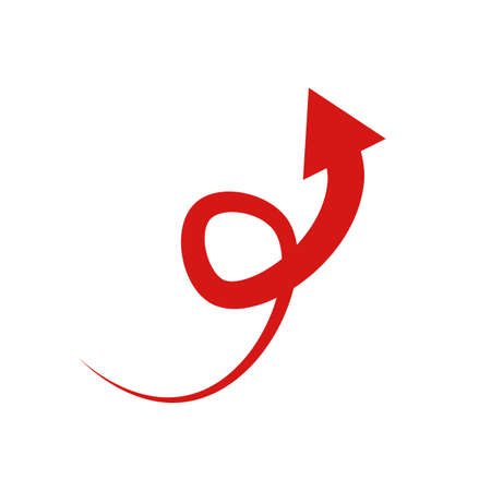 Ascending red arrow icon. Vector.のイラスト素材
