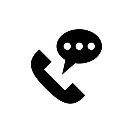 Silhouette icon of a phone having a conversation. Vector.のイラスト素材