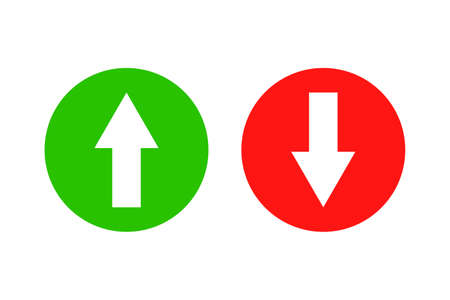 Round icons with up and down arrows. Vectors.のイラスト素材