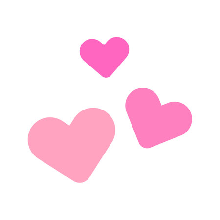 Pink heart symbol icon. Vector.のイラスト素材