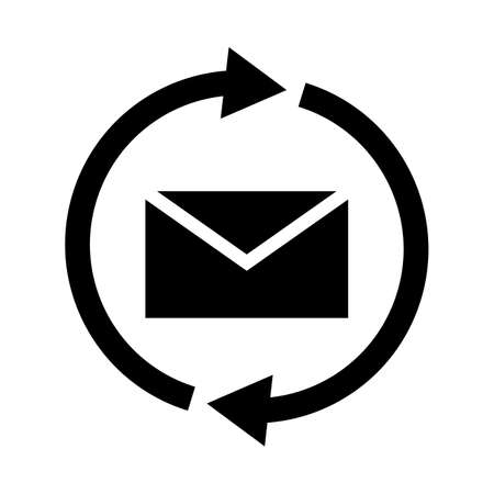 Rotating arrow and mail silhouette icon. Vector.のイラスト素材