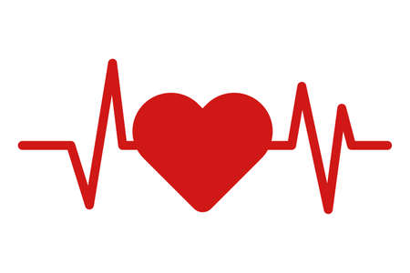 A simple light bulb icon. A heartbeat. Vector.のイラスト素材