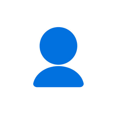 Blue user icon. Profile and account. Vector.のイラスト素材