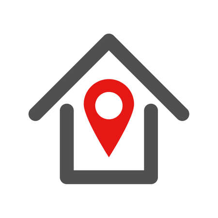 Map pin icon on a house. Vectors.のイラスト素材