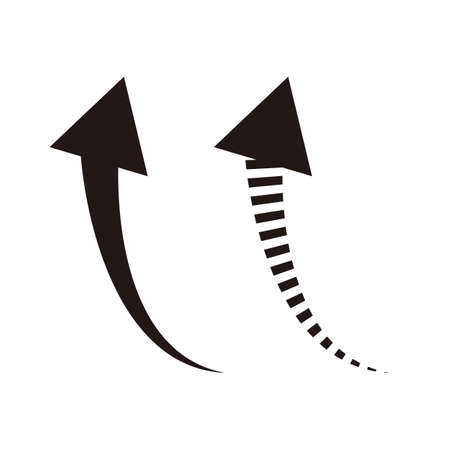 A set of icons for an ascending arrow. Vectors.のイラスト素材