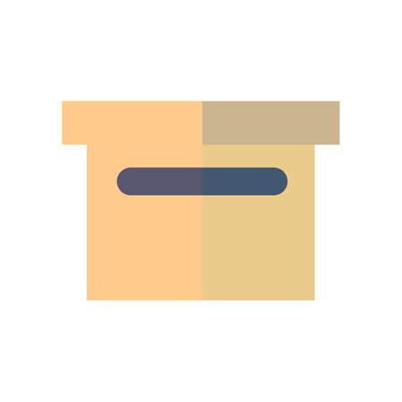 Cardboard icon. A container. Vector.のイラスト素材