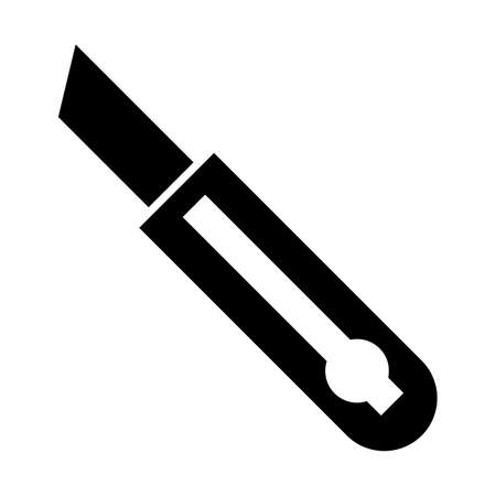 Silhouette icon of cutter. A tool for cutting cardboard and other materials. Vector.のイラスト素材