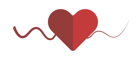 Moder heart icon and line. Vector.のイラスト素材