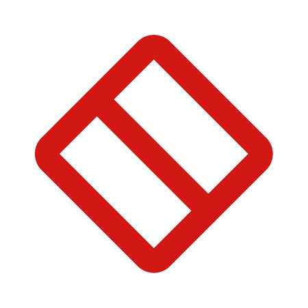 A rhombus-shaped stop sign icon. Vector.のイラスト素材