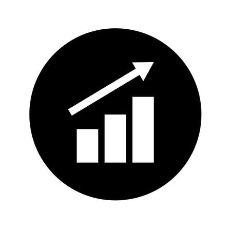 Bar graph and rising arrow icon. Vector.のイラスト素材