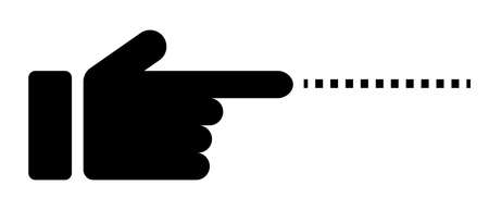 Point with your index finger. Dotted line. Vector.のイラスト素材