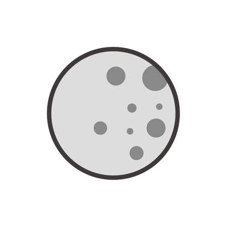 An icon of the moon with craters. Vector.のイラスト素材