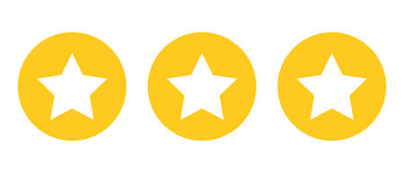 A set of three star icons. Ranking. Vectors.のイラスト素材