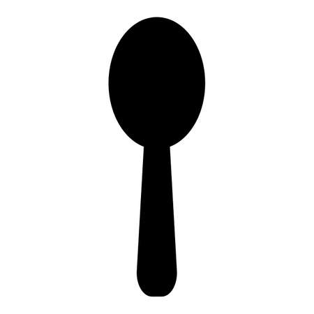 Spoon silhouette icon. Meal. Vector.のイラスト素材