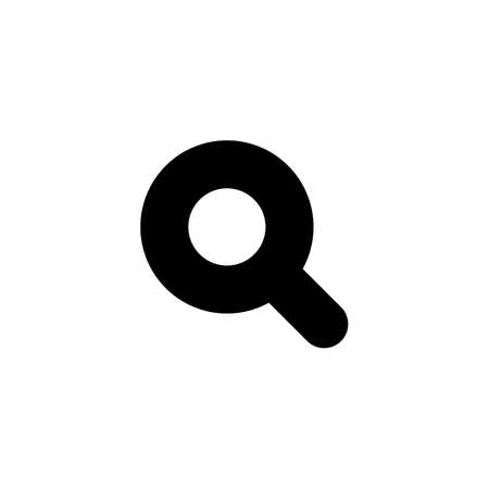 Silhouette icon of magnifying glass. Search and investigation. Vectors.のイラスト素材
